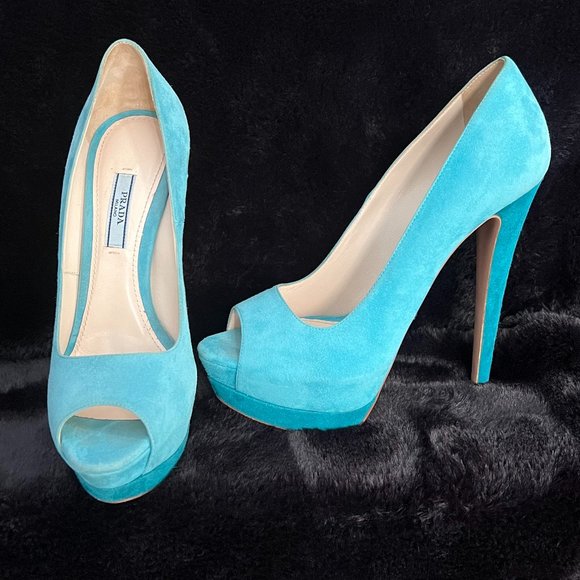 Prada Two-Tone Peep-Toe Platform - Picture 2 of 3